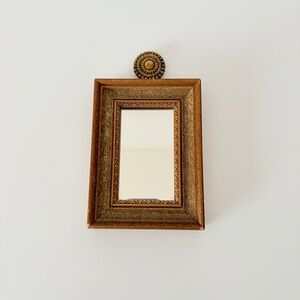 Small Vintage Mirror with Ornate Hanger Gallery Wall Small Spaces Grandpa Chic